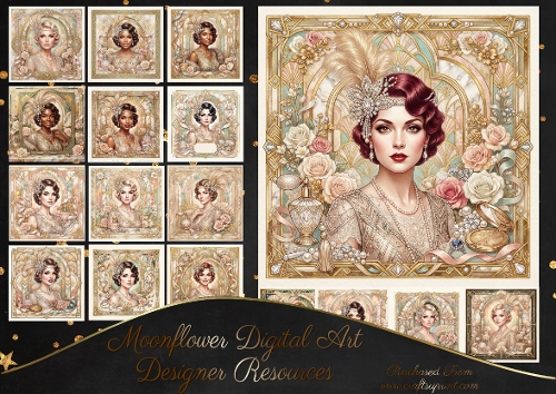 Beautiful art deco ladies 7x7 CUSTOMER REQUEST 