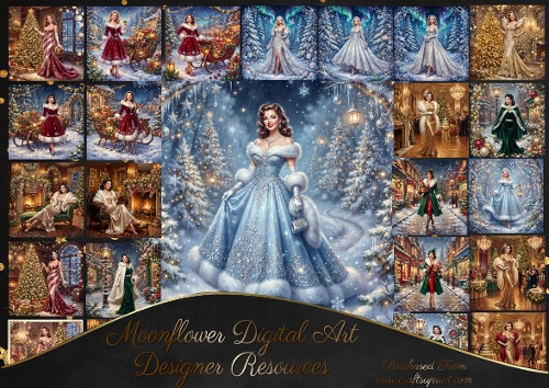 Vintage  lady Christmas bundle 
