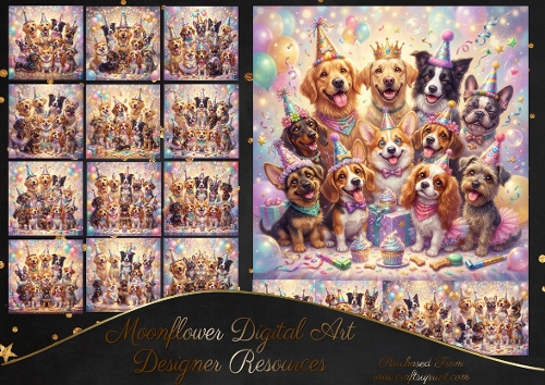 Birthday dog bunch