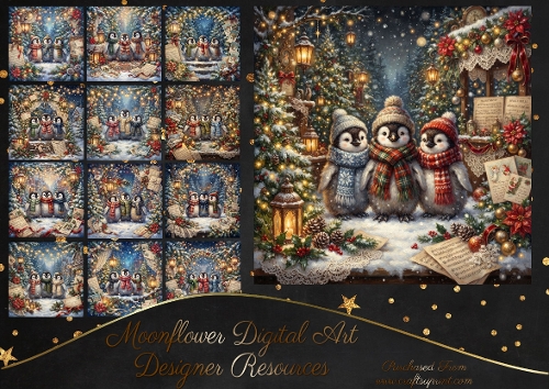 Christmas penguin trio 
