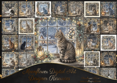 Festive cat window 