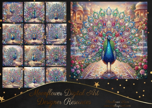 Bejewelled peacock
