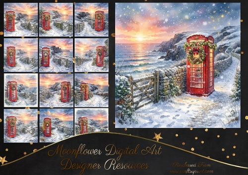 Christmas coastal phone box 