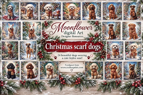 Christmas scarf  dogs 1