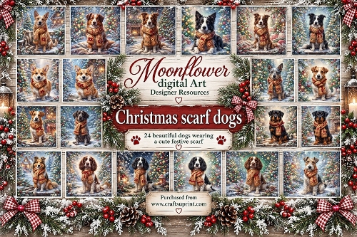 Christmas scarf  dogs 2