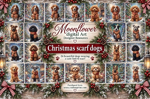 Christmas scarf  dogs 3