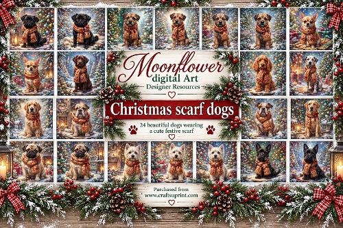 Christmas scarf  dogs 4
