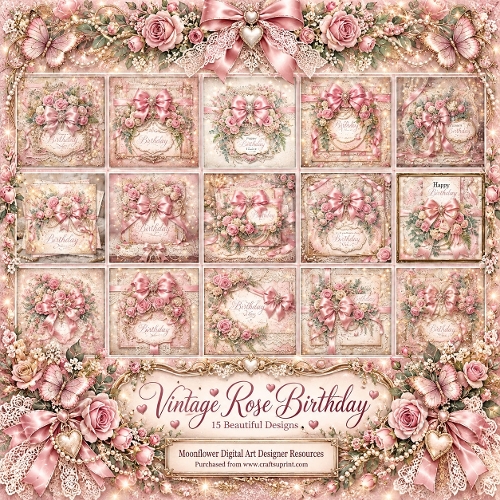 Vintage rose Birthday 