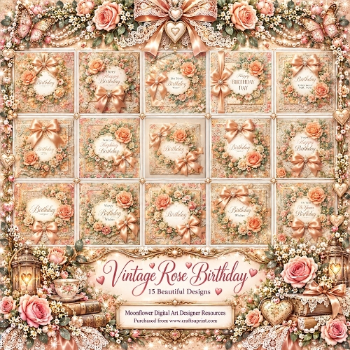 Vintage rose Birthday 3