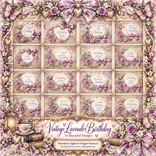 Vintage lavender Birthday 