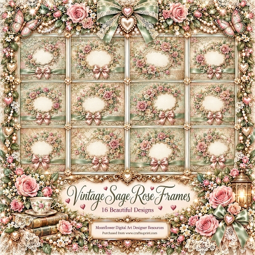 Vintage  sage rose blank fronts 
