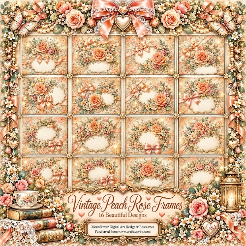 Vintage  peach rose blank fronts 