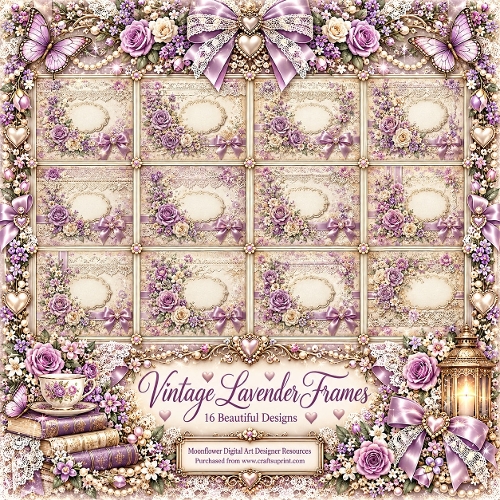 Vintage  lavender  rose blank fronts 