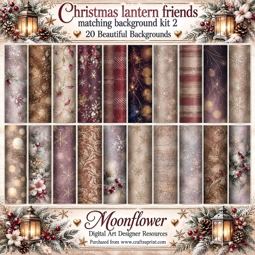 Christmas lantern friends matching background kit 2