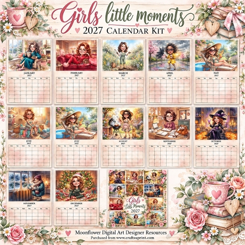 Girls Little Moments — 2027 Calendar Kit