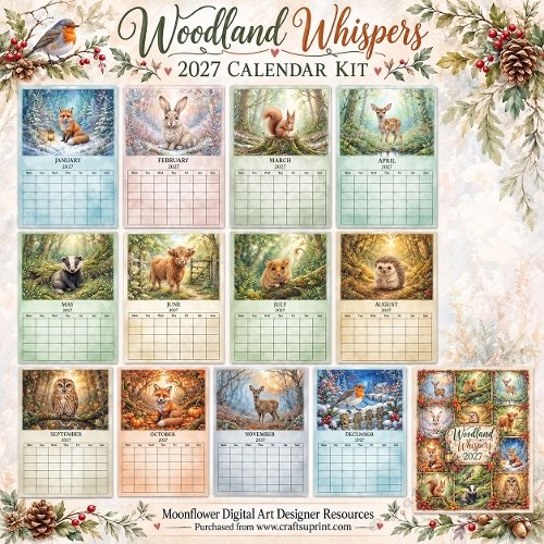 Woodland Whispers — 2027 Calendar Kit