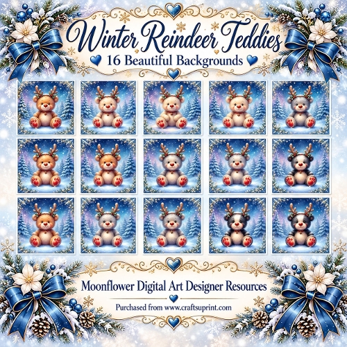 Winter reindeer teddys 