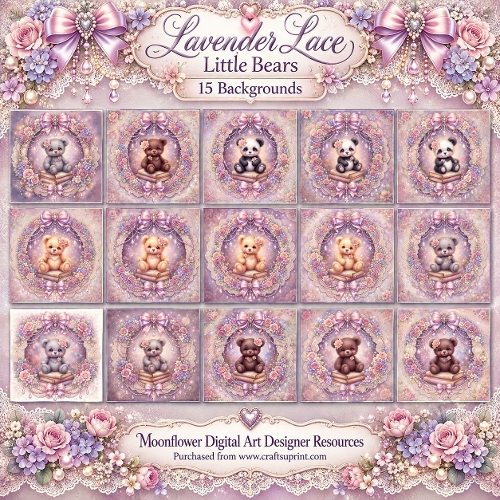 Lavender lace little bears