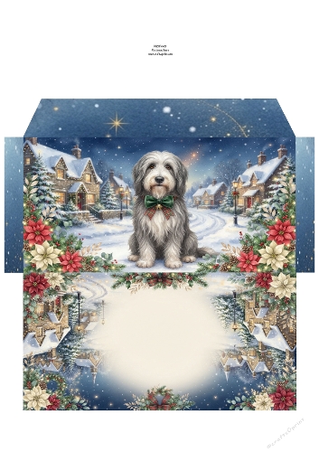 Christmas Wish —  Money Wallet  Bearded collie 