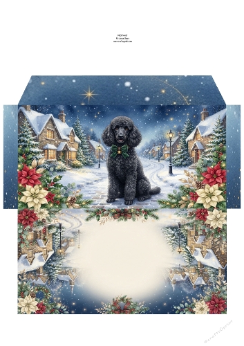 Christmas Wish —  Money Wallet  Black poodle 