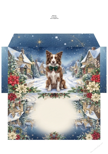 Christmas Wish —  Money Wallet Brown border collie 