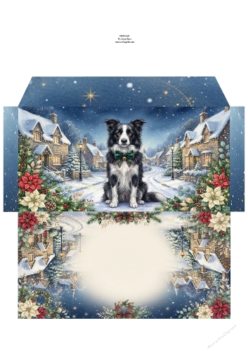 Christmas Wish —  Money Wallet Black  border collie 