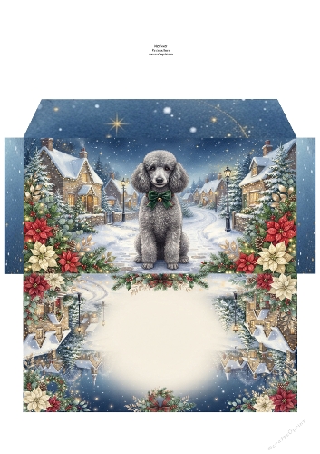 Christmas Wish —  Money Wallet Grey poodle 