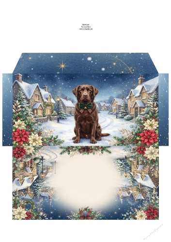Christmas Wish —  Money Wallet Chocolate   Labrador 