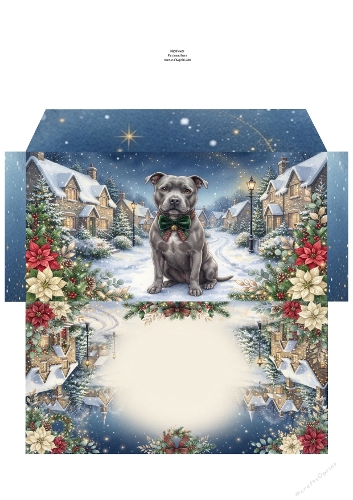 Christmas Wish —  Money Wallet Staffordshire bull terrier 