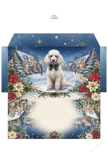 Christmas Wish —  Money Wallet  White poodle 