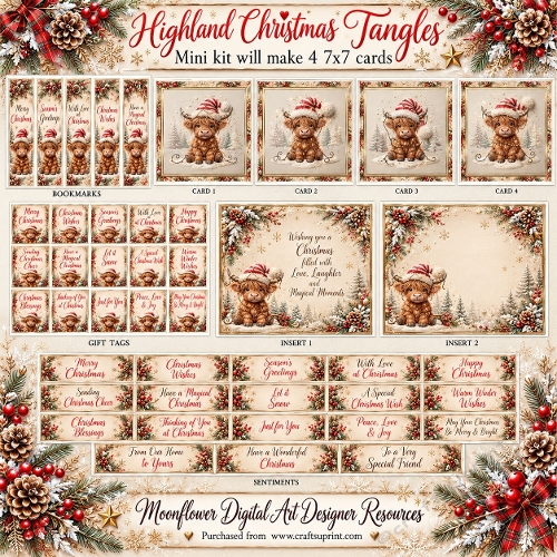 Highland Christmas tangles mini kit 