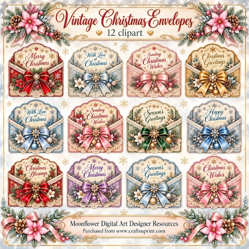 Vintage Christmas envelopes 