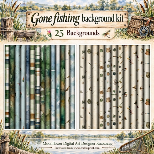 Gone fishing background kit 