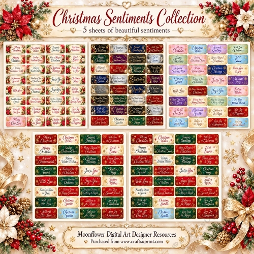 Christmas sentiments tag bundle 