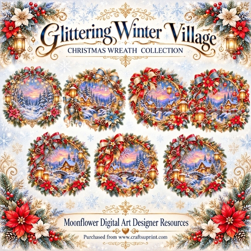 Glittering winter village