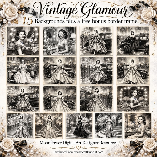 Vintage glamour 1 free bonus border frame 