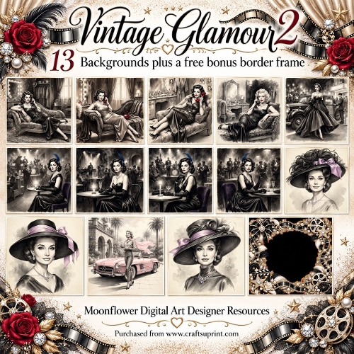 Vintage glamour 2 free bonus border frame 