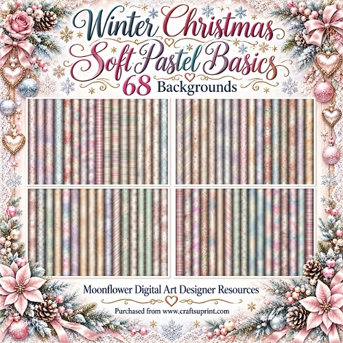 Winter Christmas soft pastel basics mega background bundle 
