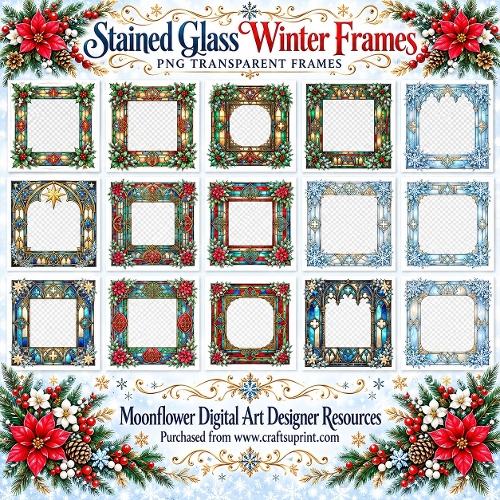 Stained glass winter frames 
