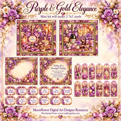 Purple & Gold elegance mini kit 