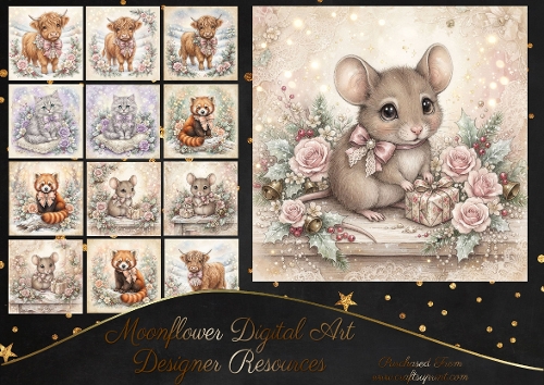 Shabby chic festive animals 1