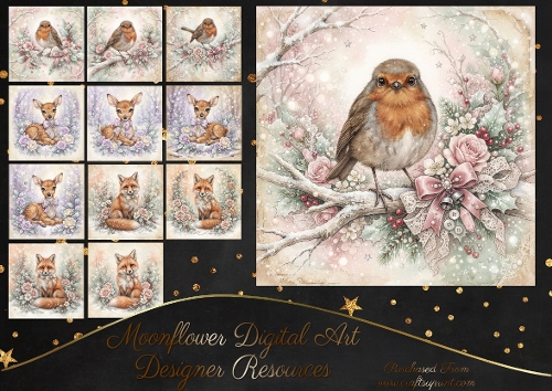 Shabby chic festive animals 