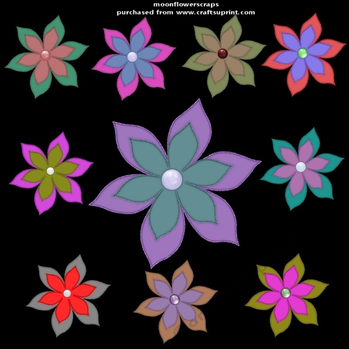 Glitter trim flowers