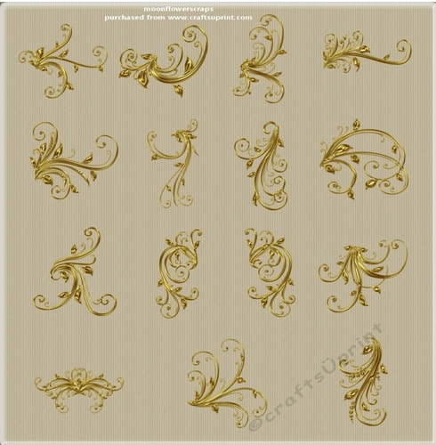 Gold accent  swirls