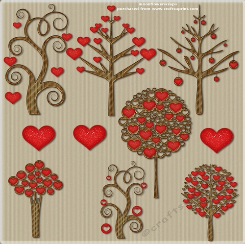 Whimsical heart trees