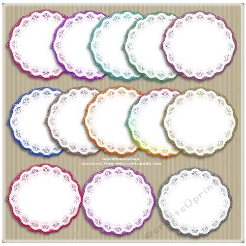 Glitter trim doily mats