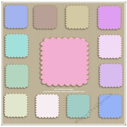  8x8 Gold trim scalloped backing mat 