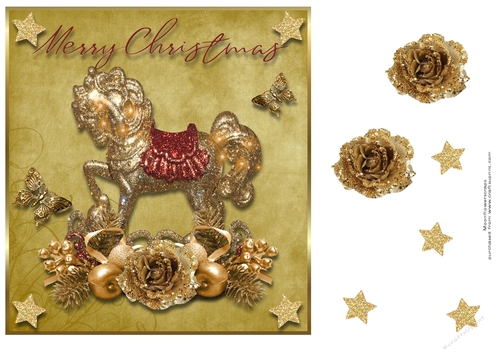 Merry Christmas Carousel A4