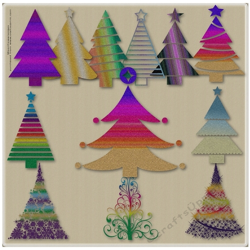 Glitter Christmas trees