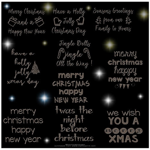 Silver sparkle Chrsitmas greetings 